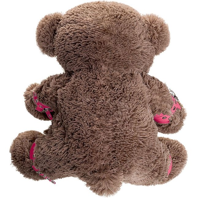 Бондажный набор: бурый мишка с розовыми оковами и наручниками. Фотография 2.