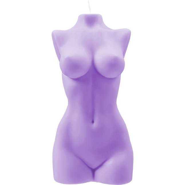 Фиолетовая интерьерная свеча в форме женского торса - 850 гр. Фотография 3.
