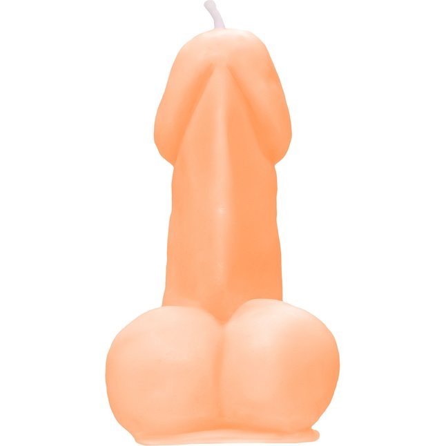 Оранжевая свеча в форме пениса - 47 гр. Фотография 3.