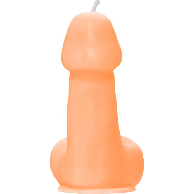 Оранжевая свеча в форме пениса - 47 гр. Фотография 5.