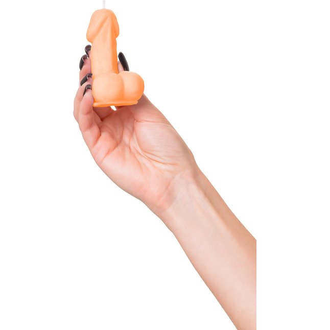 Оранжевая свеча в форме пениса - 47 гр. Фотография 7.