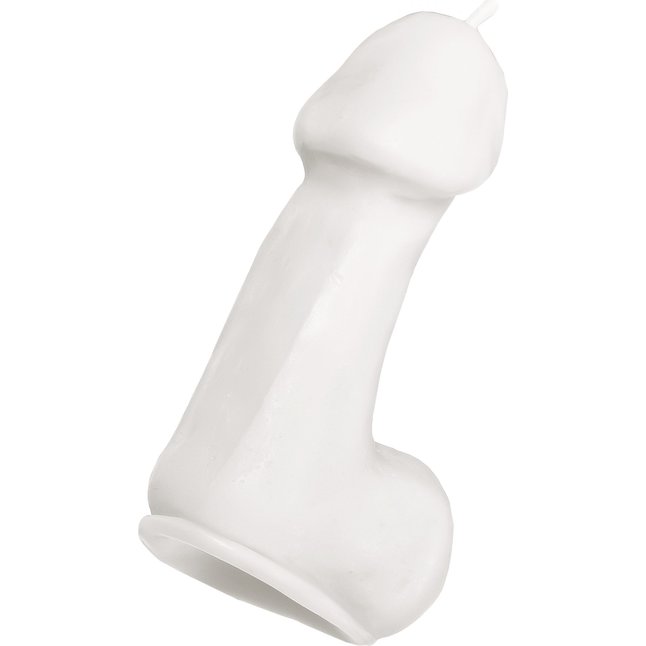 Белая свеча в форме пениса - 47 гр. Фотография 2.