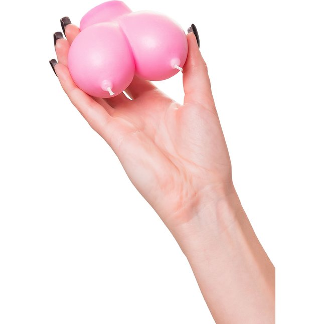 Розовая свеча «Сиськи» - 150 гр. Фотография 6.