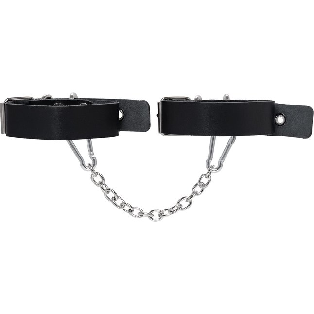 Черные оковы из одного ремешка с люверсами. Фотография 3.