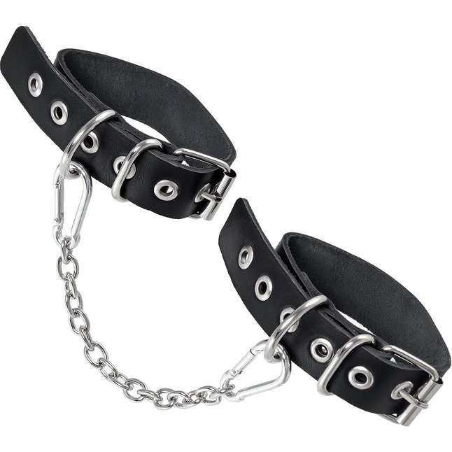 Черные оковы из одного ремешка с люверсами. Фотография 4.