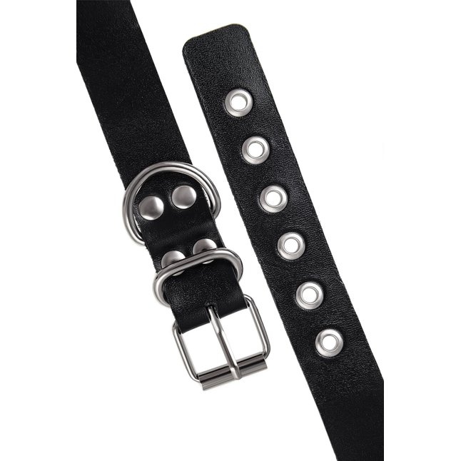 Черные оковы из одного ремешка с люверсами. Фотография 6.