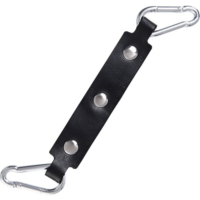 Черные двухслойные кожаные оковы с белой строчкой. Фотография 5.