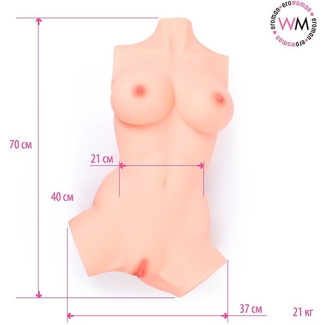 Телесный мастурбатор в виде женского торса - EROWOMAN-EROMAN. Фотография 6.