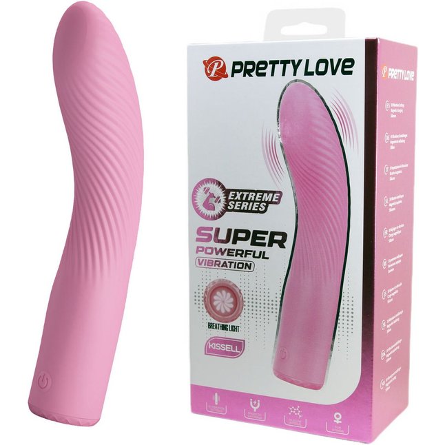 Розовый изогнутый вибромассажёр Kissell - 16,1 см - Pretty Love. Фотография 2.