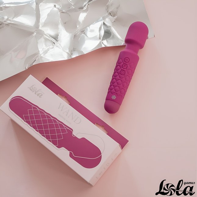 Сливовый жезловый вибромассажер Dreaming Wand - 20 см - Wand. Фотография 5.