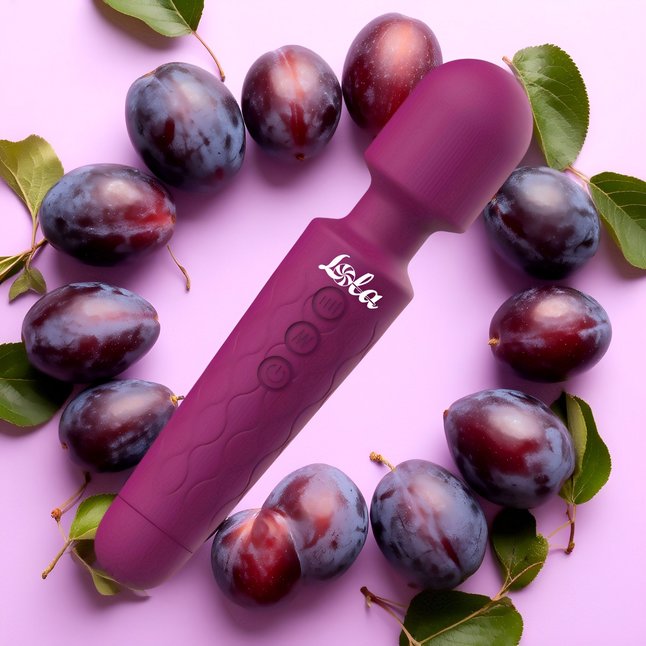 Сливовый жезловый вибромассажер Dreaming Wand - 20 см - Wand. Фотография 6.