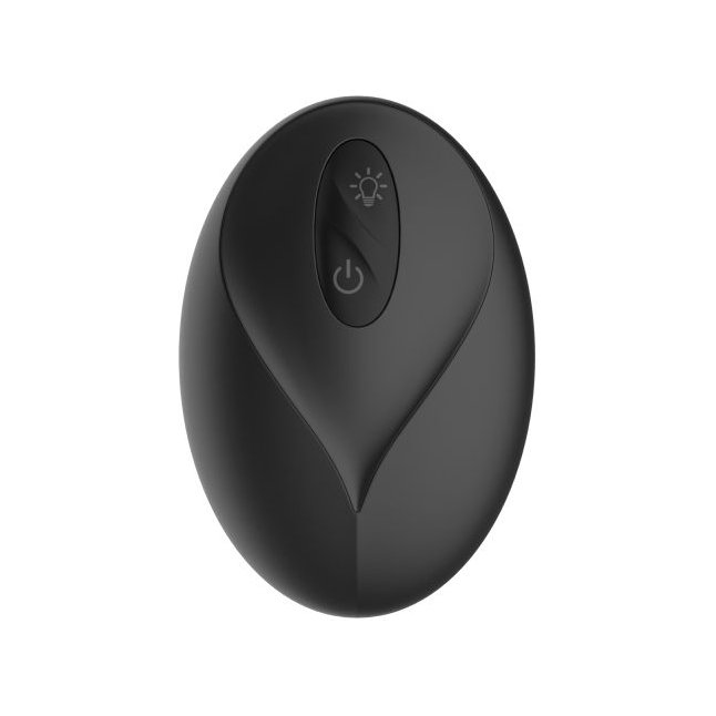 Черная анальная вибропробка с фрикционным механизмом и LED-подсветкой - 12,5 см. Фотография 5.