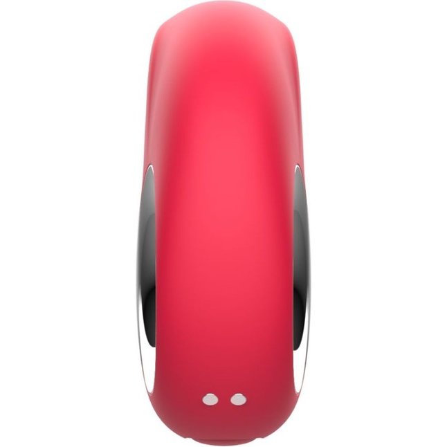 Красный клиторальный массажер с функцией постукивания. Фотография 3.