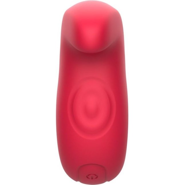 Красный клиторальный массажер с функцией постукивания. Фотография 4.