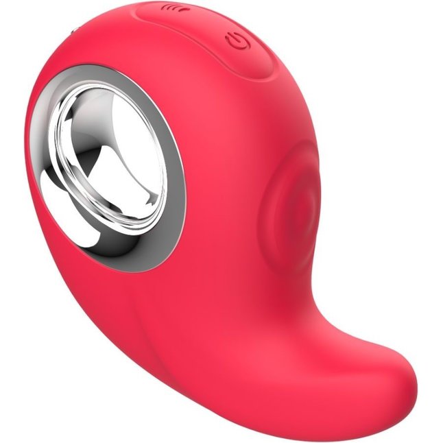 Красный клиторальный массажер с функцией постукивания