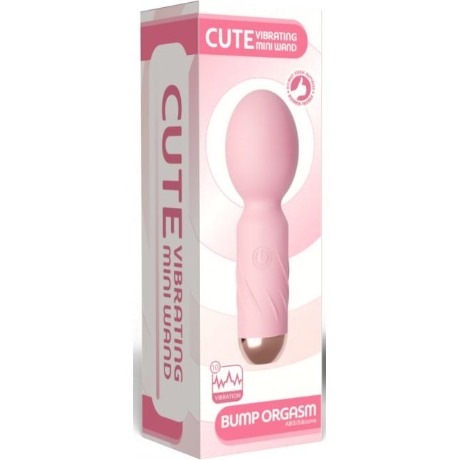 Нежно-розовый мини-вибратор Cute mini Wand. Фотография 5.