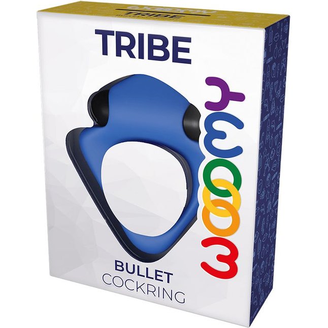 Синее эрекционное кольцо Wooomy Tribeс с вибрацией - Wooomy. Фотография 2.