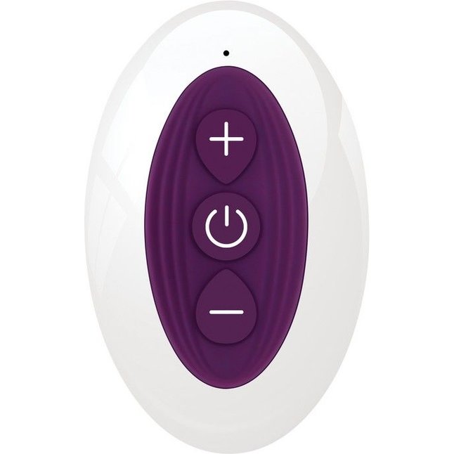 Фиолетовый ударный вибромассажер с клиторальным стимулятором. Фотография 5.