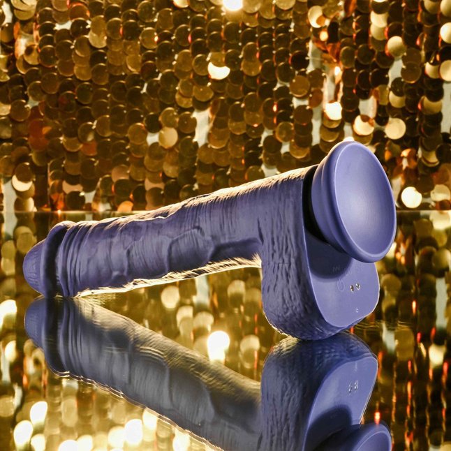 Фиолетовый вибратор на присоске с поступательными движениями Pleasure Rider - 22,2 см. Фотография 12.