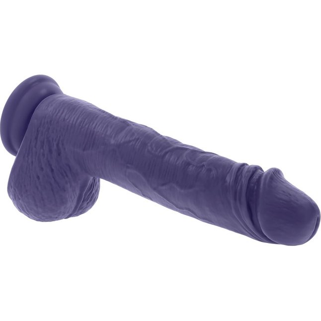 Фиолетовый вибратор на присоске с поступательными движениями Pleasure Rider - 22,2 см. Фотография 6.