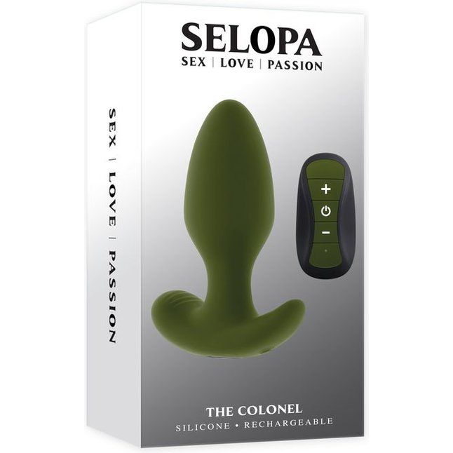 Анальная вибропробка The Colonel цвета хаки - 10,2 см. Фотография 2.