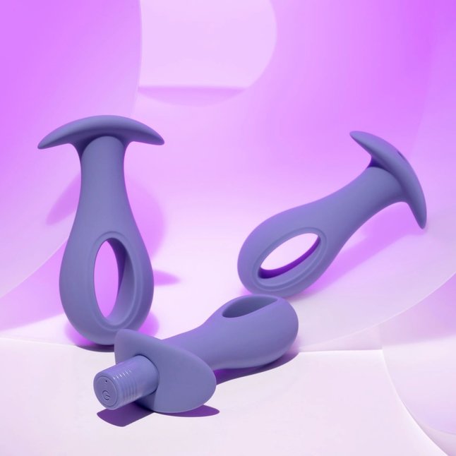 Набор из 3 анальных пробок с вибропулей Hole Punch Plug Set. Фотография 10.