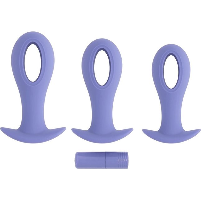 Набор из 3 анальных пробок с вибропулей Hole Punch Plug Set