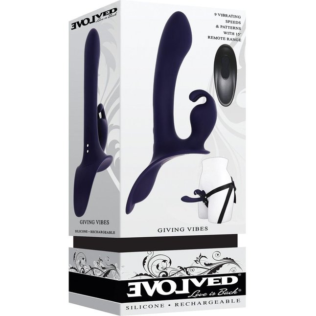 Женский страпон с вибрацией Giving Vibes. Фотография 2.
