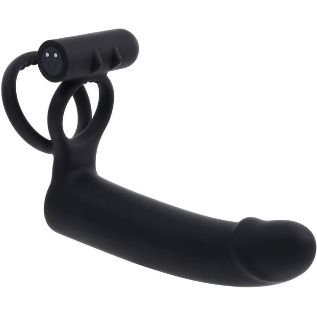 Черная вибронасадка для двойного проникновения Full Swing. Фотография 6.