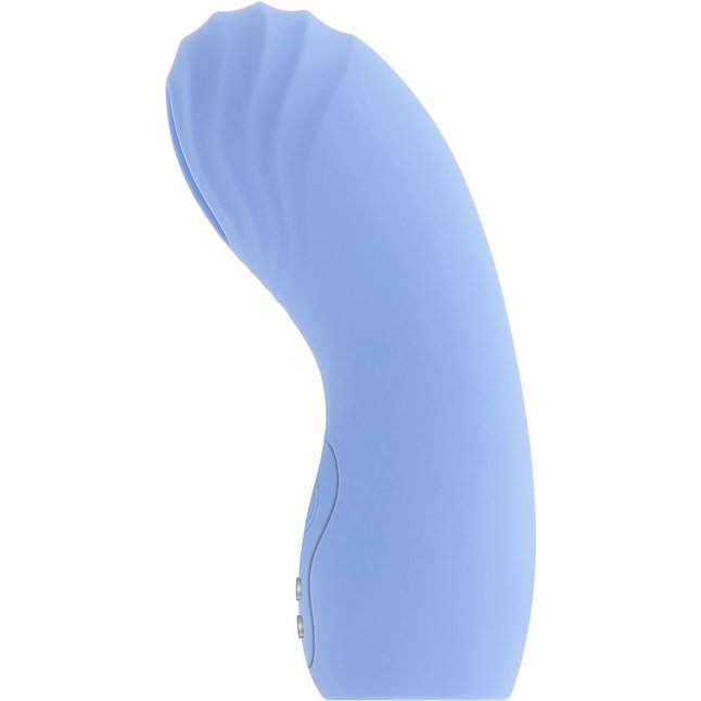 Голубой рельефный вибромассажёр на палец Good Point. Фотография 4.