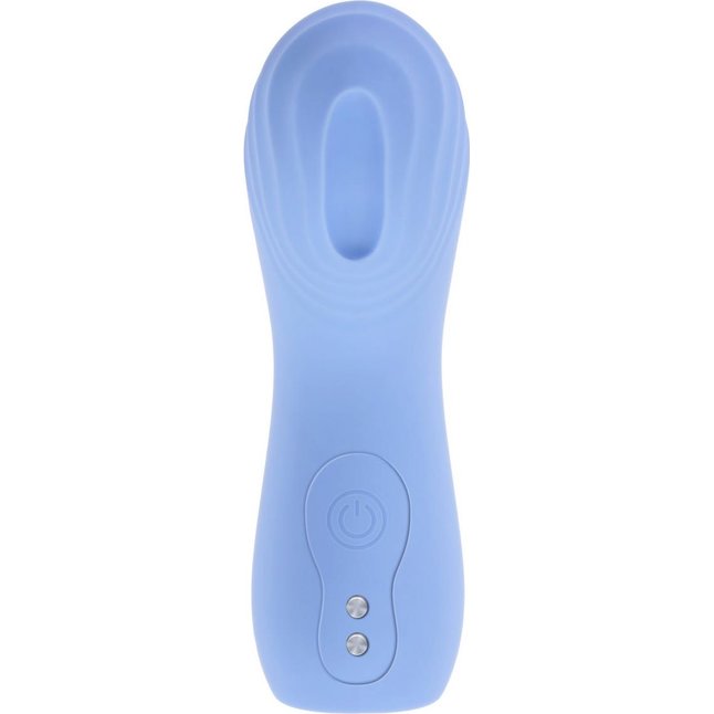 Голубой рельефный вибромассажёр на палец Good Point. Фотография 5.