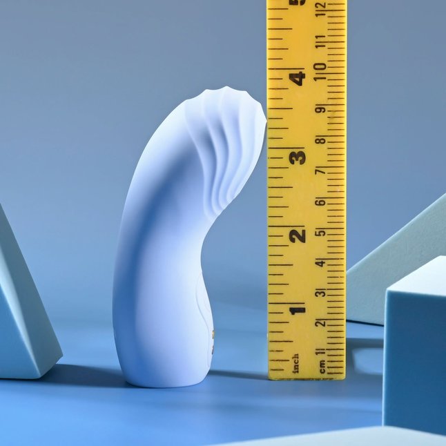 Голубой рельефный вибромассажёр на палец Good Point. Фотография 8.