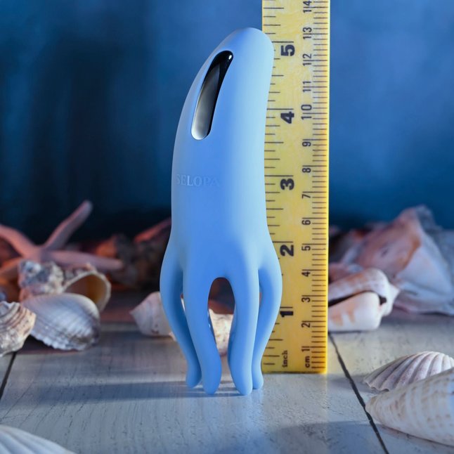 Голубой вибромассажёр Tentacle Tickler. Фотография 8.