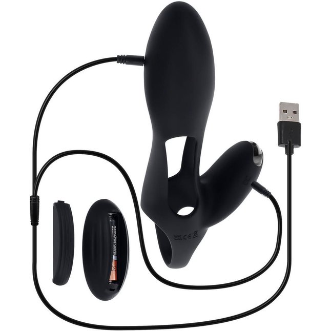 Черная насадка на пенис с вибрацией Nautilus. Фотография 8.