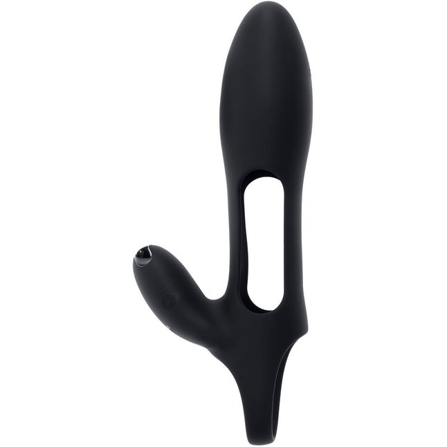 Черная насадка на пенис с вибрацией Nautilus