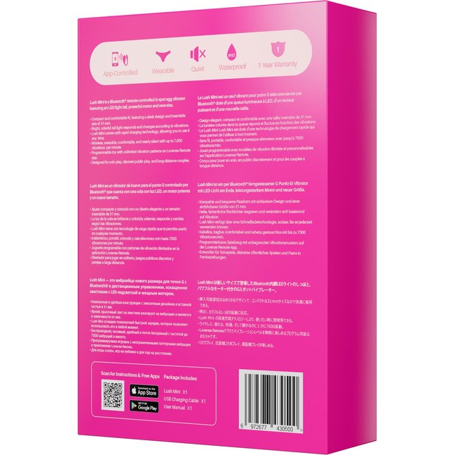 Розовое виброяйцо Lush Mini. Фотография 7.