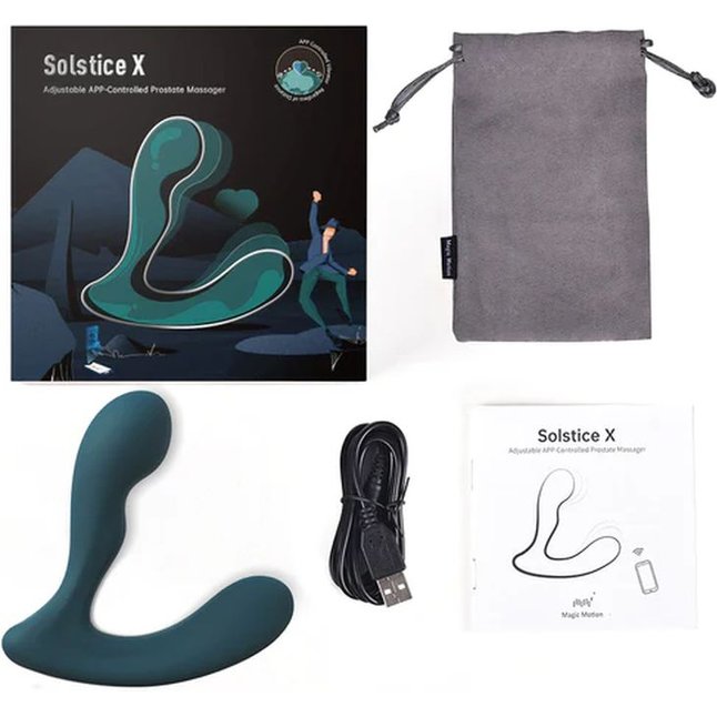 Темно-бирюзовый вибромассажер простаты Solstice X. Фотография 3.