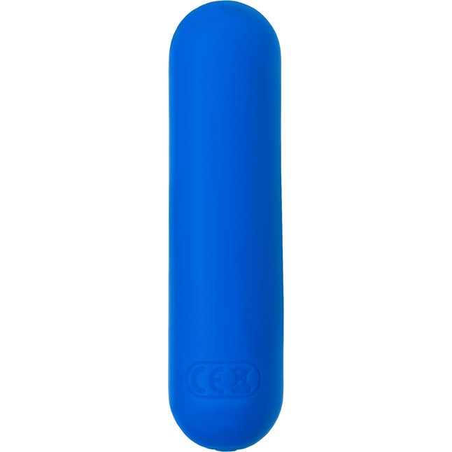 Синяя силиконовая перезаряжаемая вибропуля Nep - 8 см. Фотография 3.