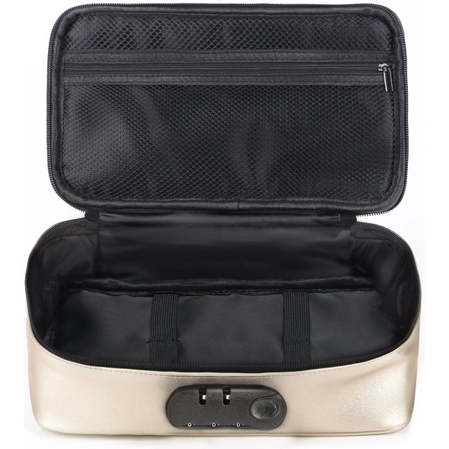 Золотистая сумочка для хранения игрушек Discreet Box. Фотография 2.