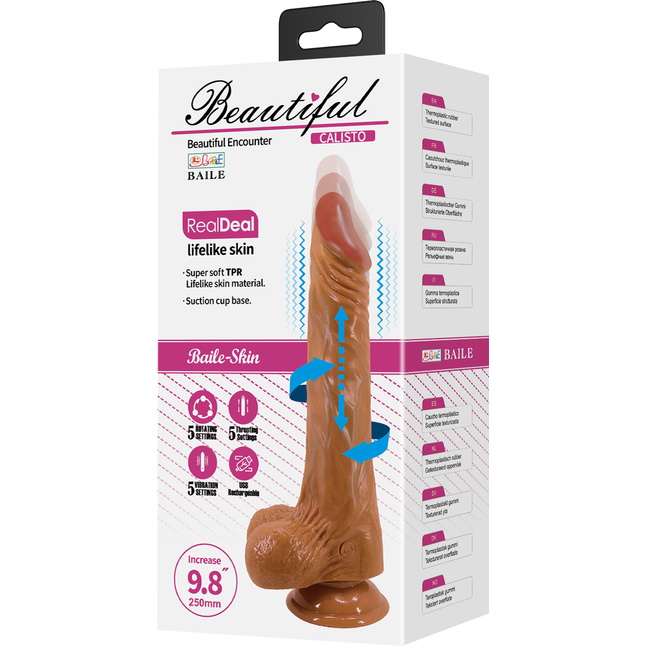 Реалистичный вибратор с ротацией Calisto - 25 см. Фотография 10.
