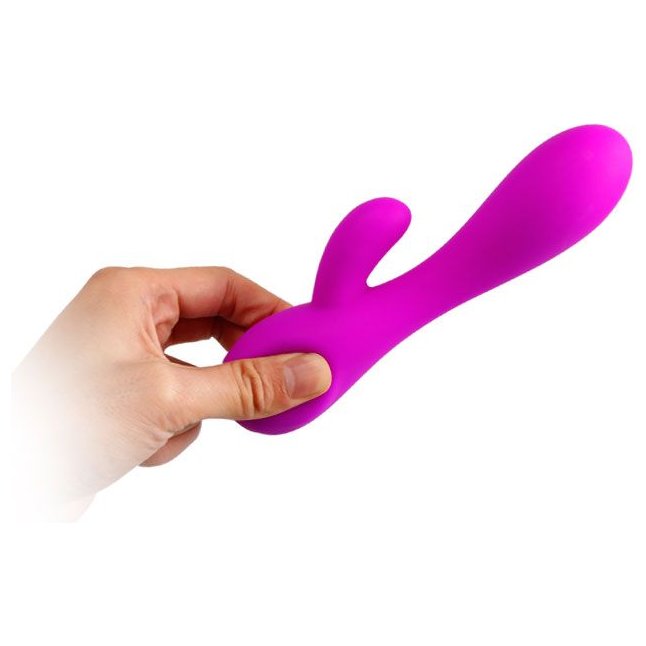 Лиловый вибратор-кролик Simon - 17,8 см - Pretty Love. Фотография 6.