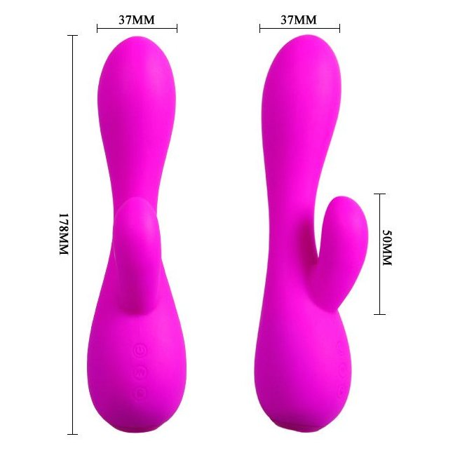 Лиловый вибратор-кролик Simon - 17,8 см - Pretty Love. Фотография 7.