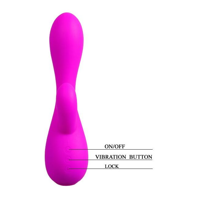 Лиловый вибратор-кролик Simon - 17,8 см - Pretty Love. Фотография 8.