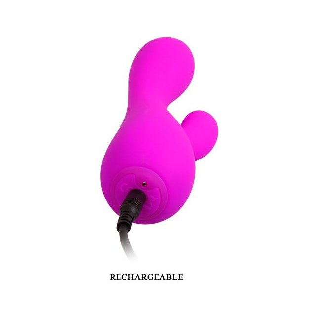 Лиловый вибратор-кролик Simon - 17,8 см - Pretty Love. Фотография 9.