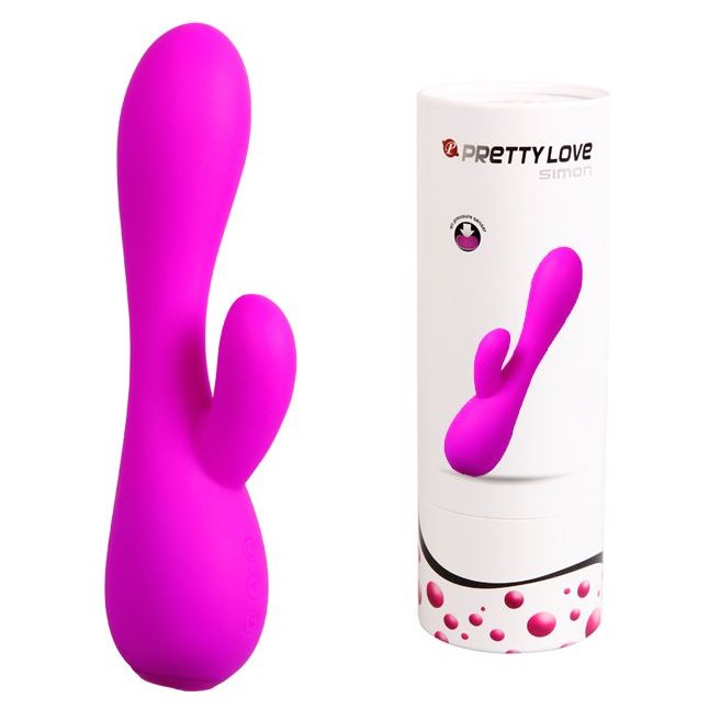 Лиловый вибратор-кролик Simon - 17,8 см - Pretty Love
