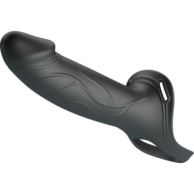 Черный полый мужской страпон London - 16,8 см - Pretty Love. Фотография 4.