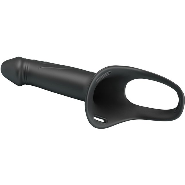 Черный полый мужской страпон London - 16,8 см - Pretty Love. Фотография 6.