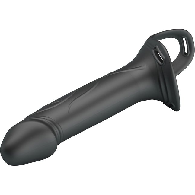 Черный полый мужской страпон London - 16,8 см - Pretty Love. Фотография 7.