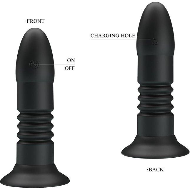 Черный анальный вибростимулятор с пультом ДУ - 13,8 см - Mr.Play. Фотография 4.