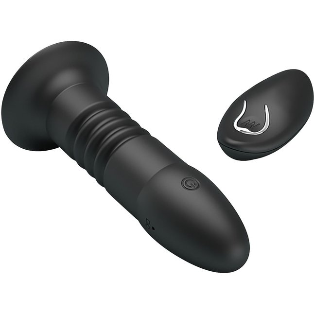 Черный анальный вибростимулятор с пультом ДУ - 13,8 см - Mr.Play. Фотография 5.